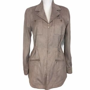 Yansi Fugel  utility safari suede long jacket S